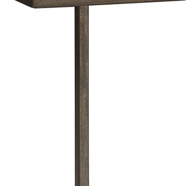 25" Black And Oak Solid Wood Rectangular End Table Homeroots Living Room