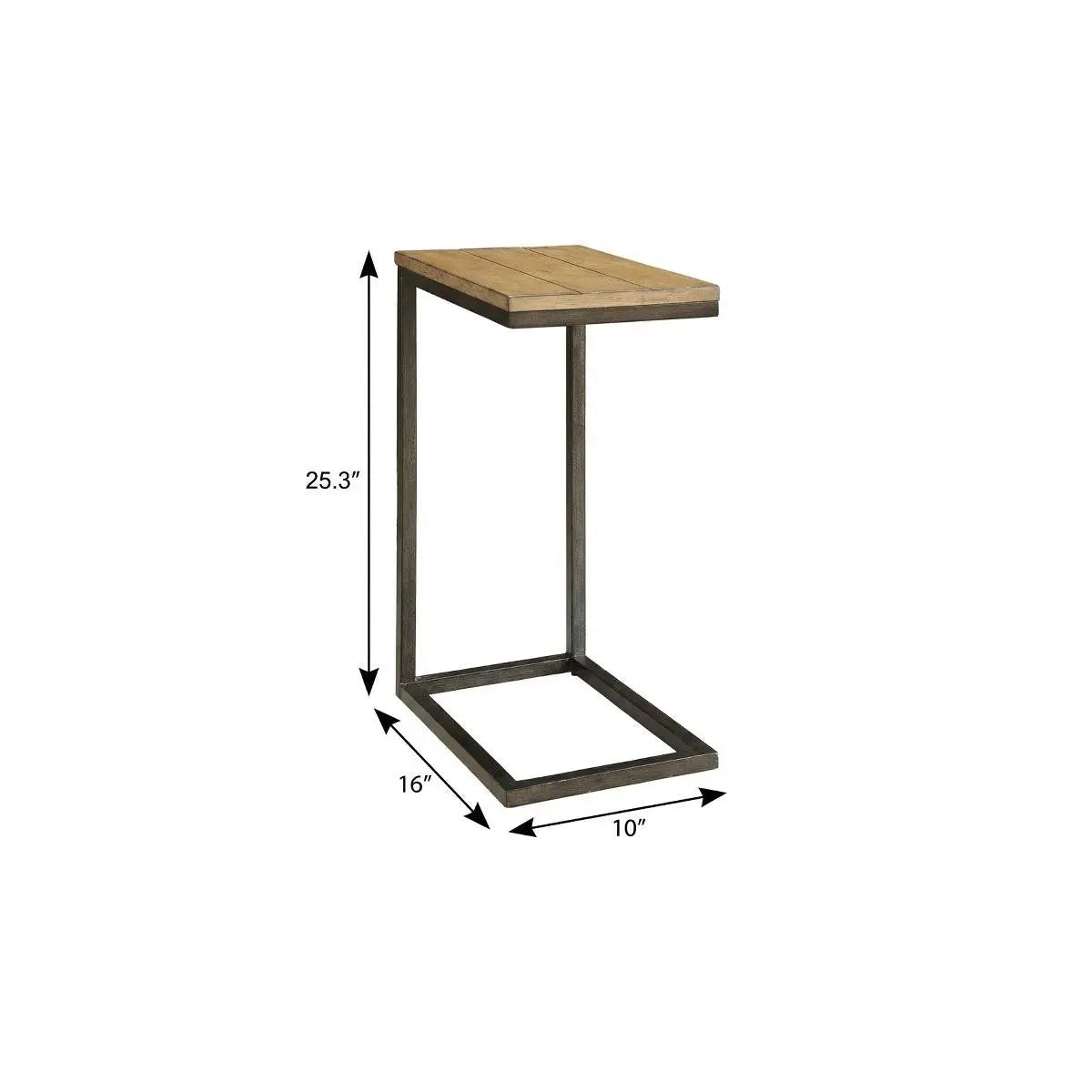 25" Black And Oak Solid Wood Rectangular End Table Homeroots Living Room
