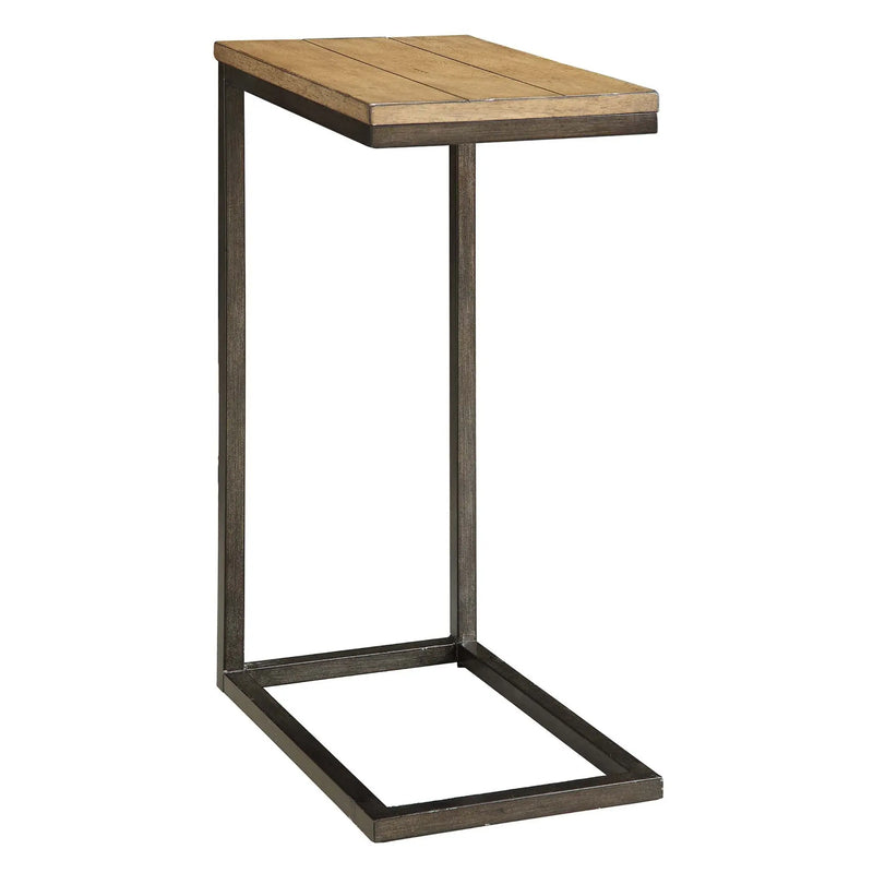 25" Black And Oak Solid Wood Rectangular End Table Homeroots Living Room