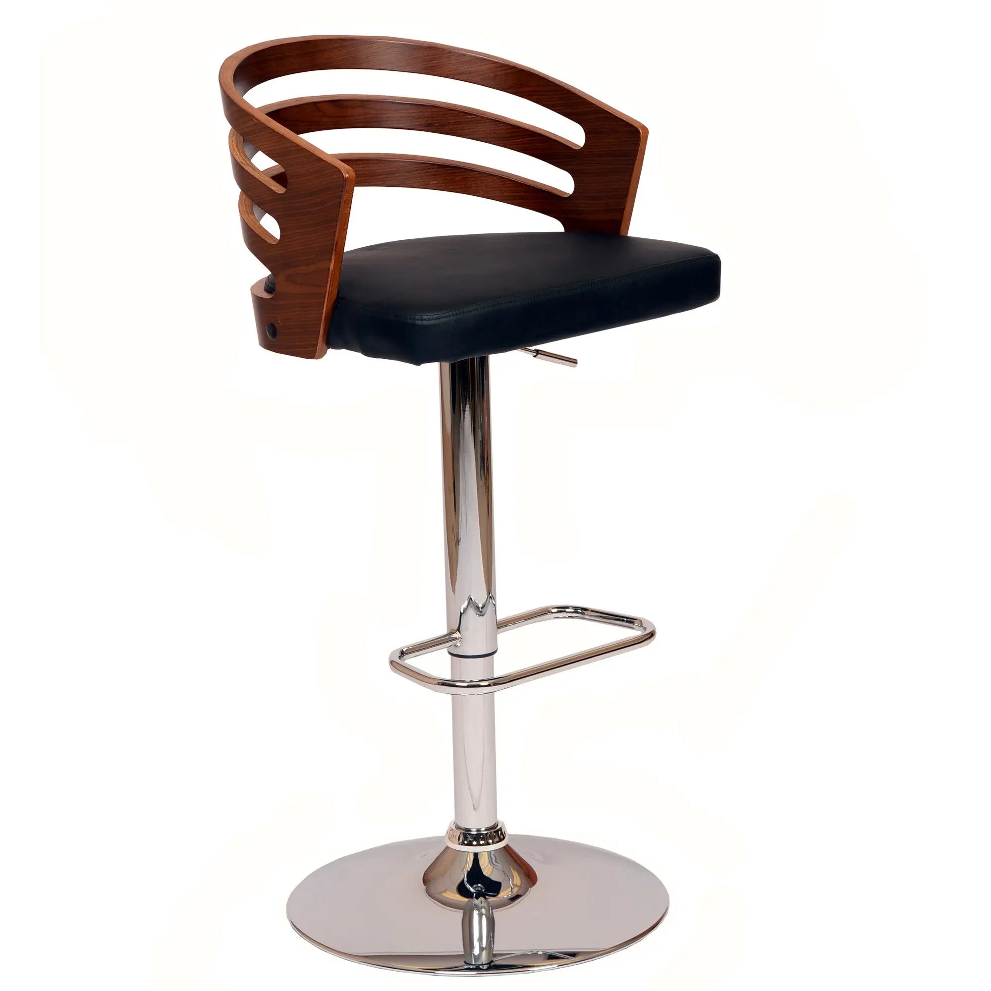 25" Black And Silver Iron Swivel Low Back Adjustable Height Bar Chair - GreatEagleInc