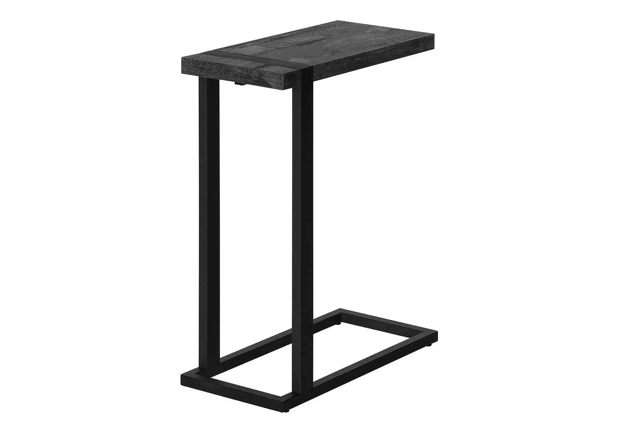 25" Black Distressed Wood and Iron End Table Homeroots Living Room