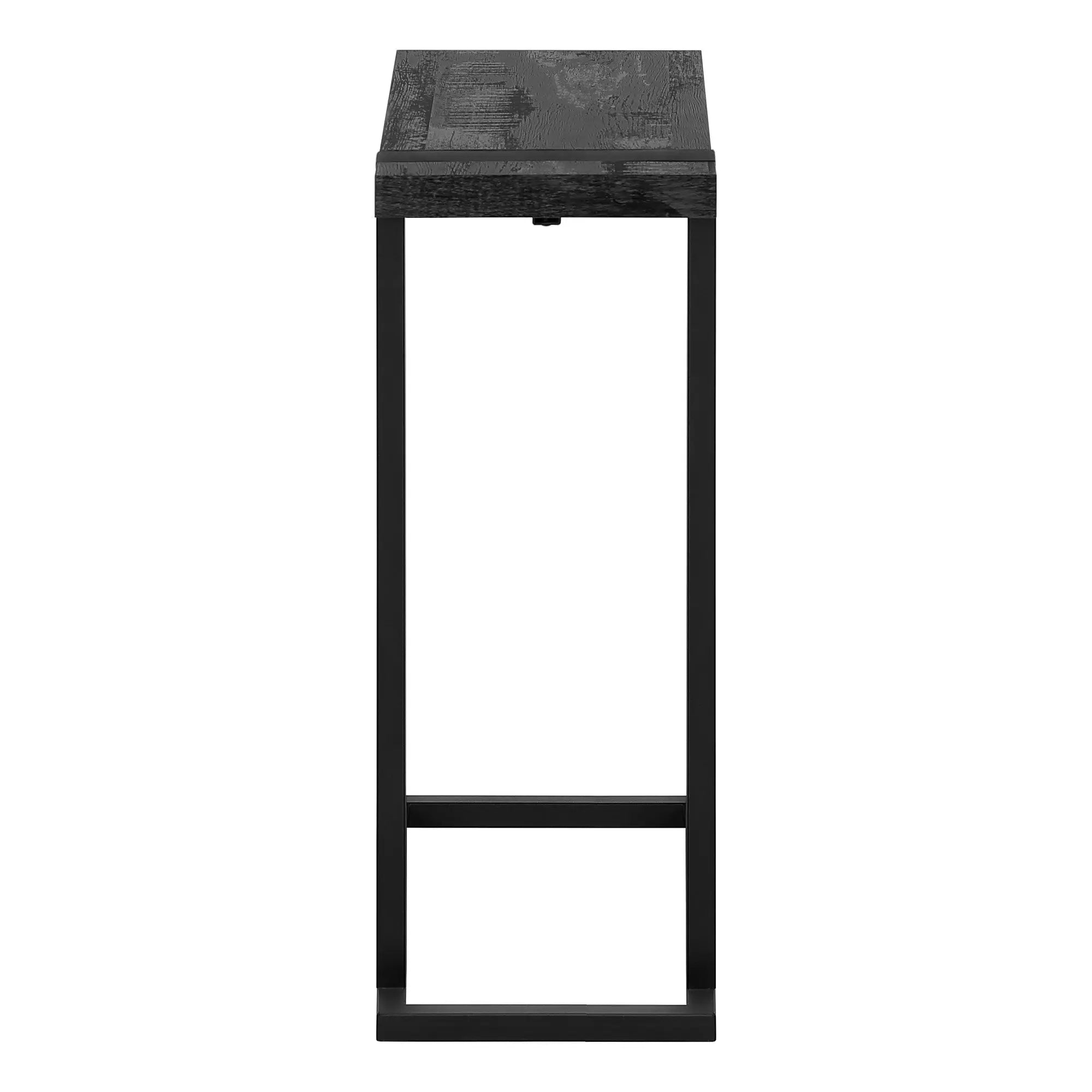25" Black Distressed Wood and Iron End Table Homeroots Living Room