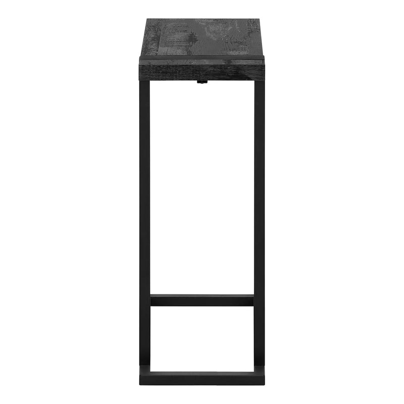 25" Black Distressed Wood and Iron End Table Homeroots Living Room