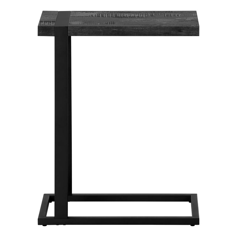 25" Black Distressed Wood and Iron End Table Homeroots Living Room