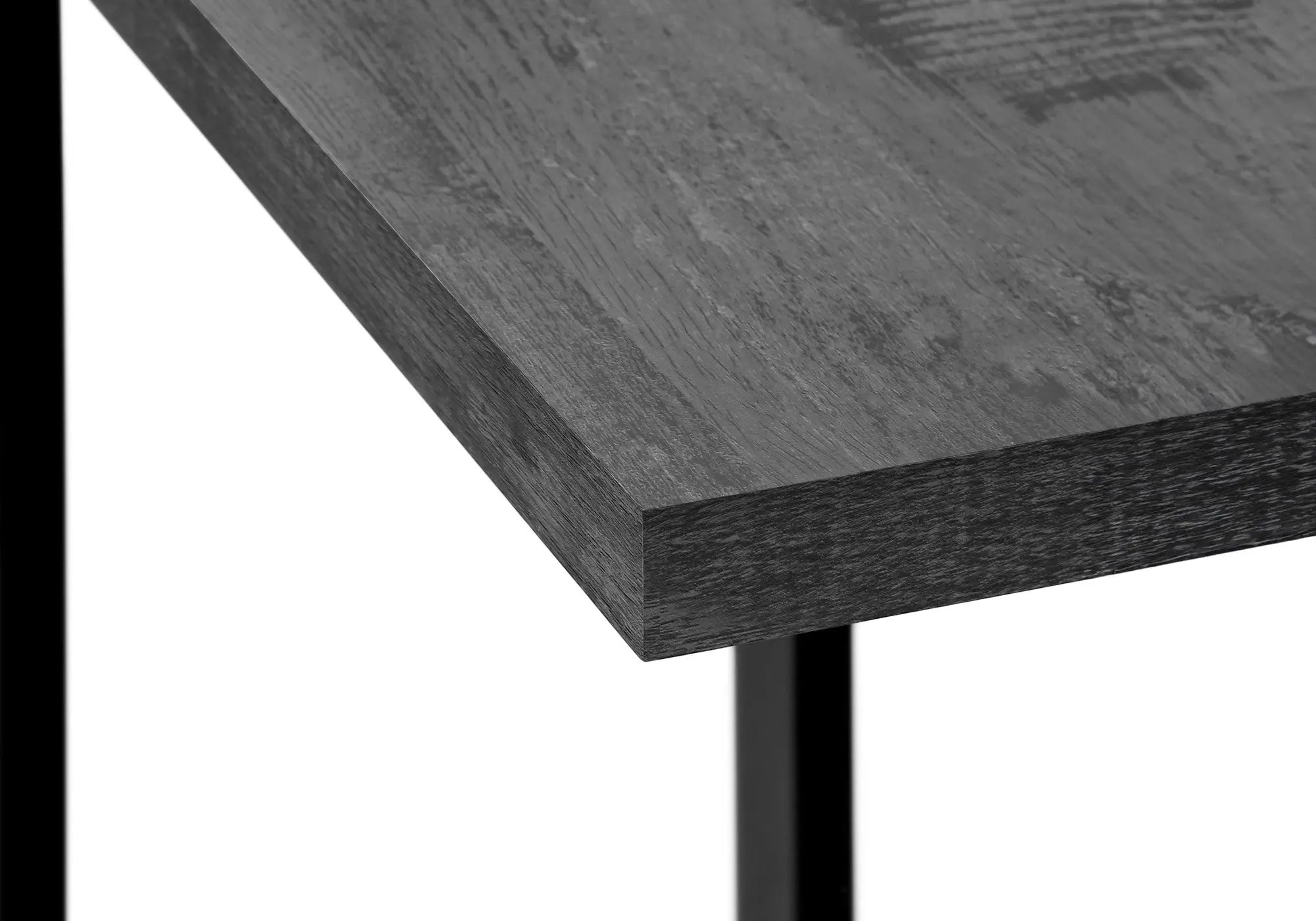 25" Black Distressed Wood and Iron End Table Homeroots Living Room