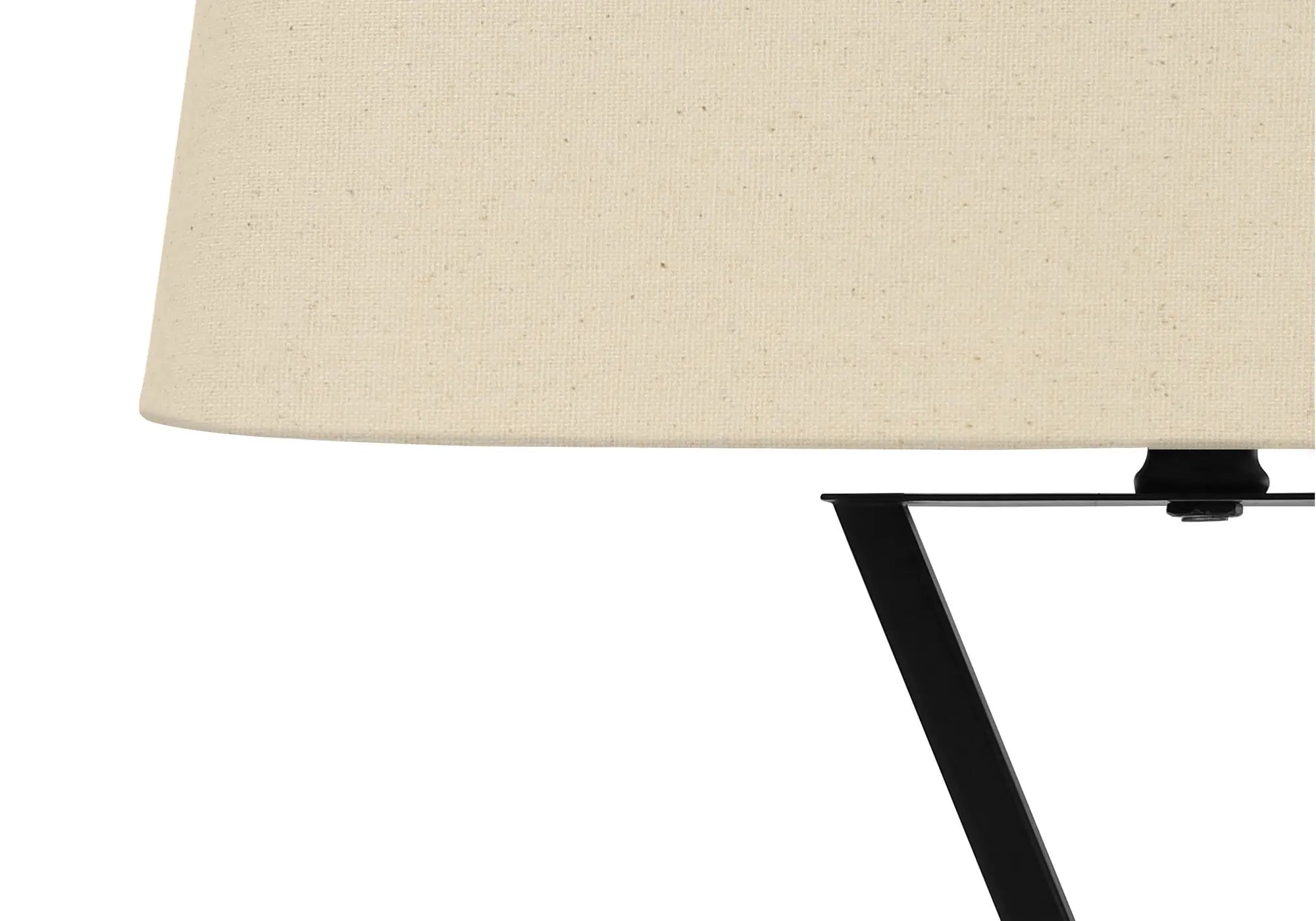 25" Black Metal Geometric USB Table Lamp With Beige Shade Homeroots Lighting