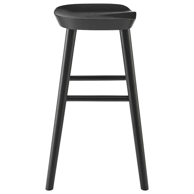 25" Black Solid Wood Backless Counter Height Bar Chair Homeroots Living Room