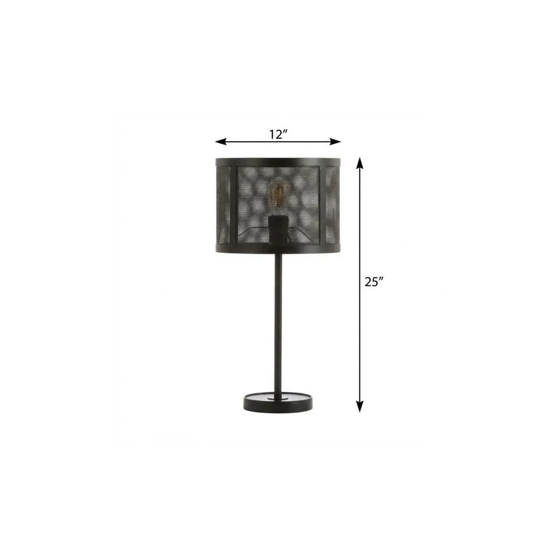 25" Black Table Lamp With Globe Shade Homeroots Lighting