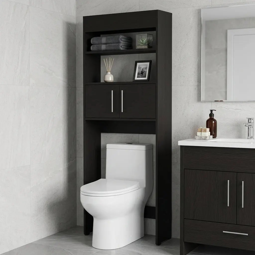 25" Black Wood Freestanding Single Door Bathroom Vanity Homeroots Bed & Bath
