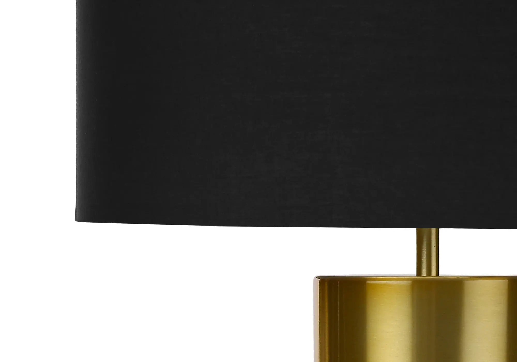 25" Black and Gold Concrete Cylinder Table Lamp With Black Drum Shade Homeroots Lighting