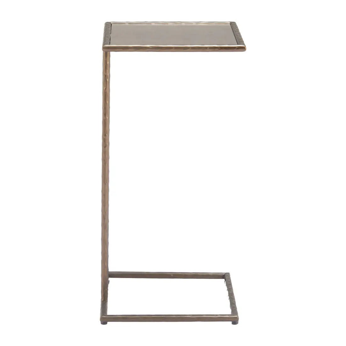 25" Bronze Mirrored Mirrored Glass and Steel Free Form Pedestal End Table Homeroots Living Room