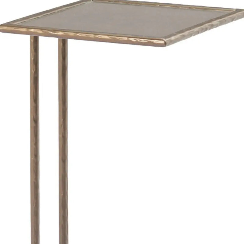 25" Bronze Mirrored Mirrored Glass and Steel Free Form Pedestal End Table Homeroots Living Room
