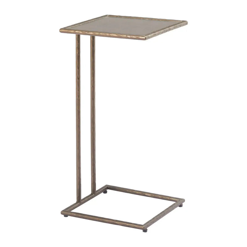 25" Bronze Mirrored Mirrored Glass and Steel Free Form Pedestal End Table Homeroots Living Room