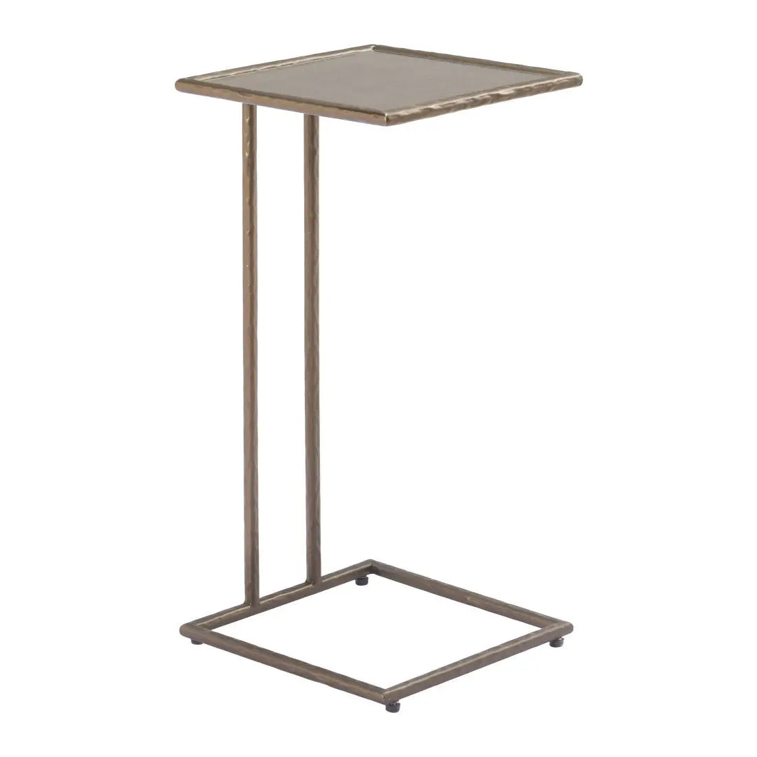 25" Bronze Mirrored Mirrored Glass and Steel Free Form Pedestal End Table Homeroots Living Room