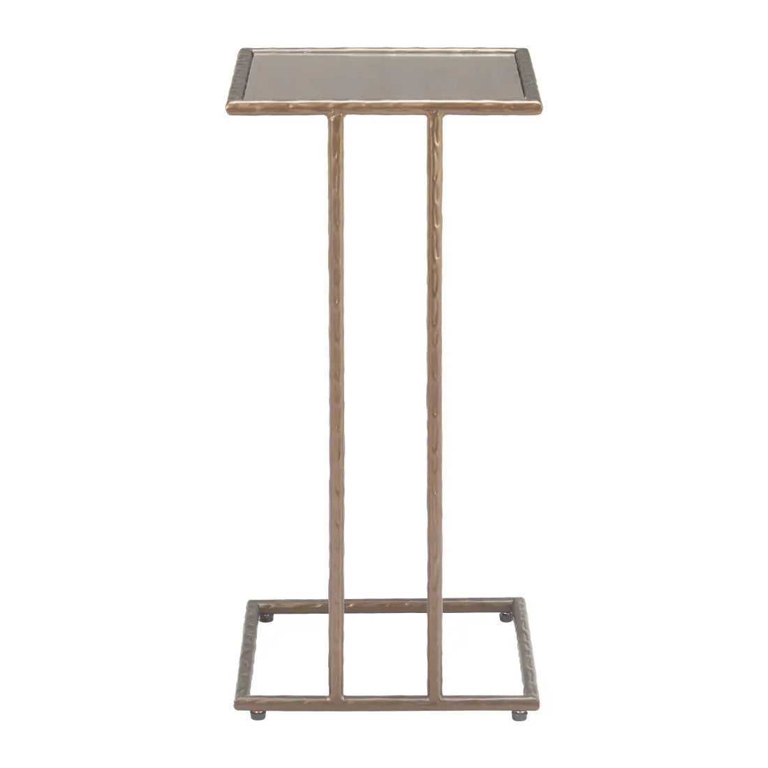 25" Bronze Mirrored Mirrored Glass and Steel Free Form Pedestal End Table Homeroots Living Room