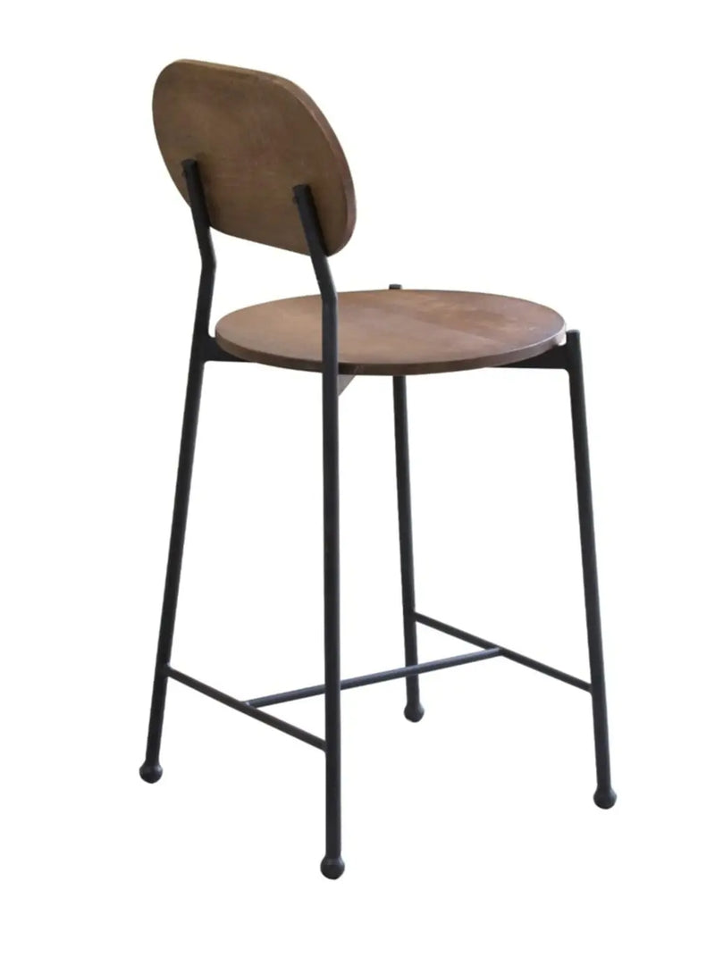 25" Brown And Black Iron Low Back Bar Height Bar Chair Homeroots Living Room