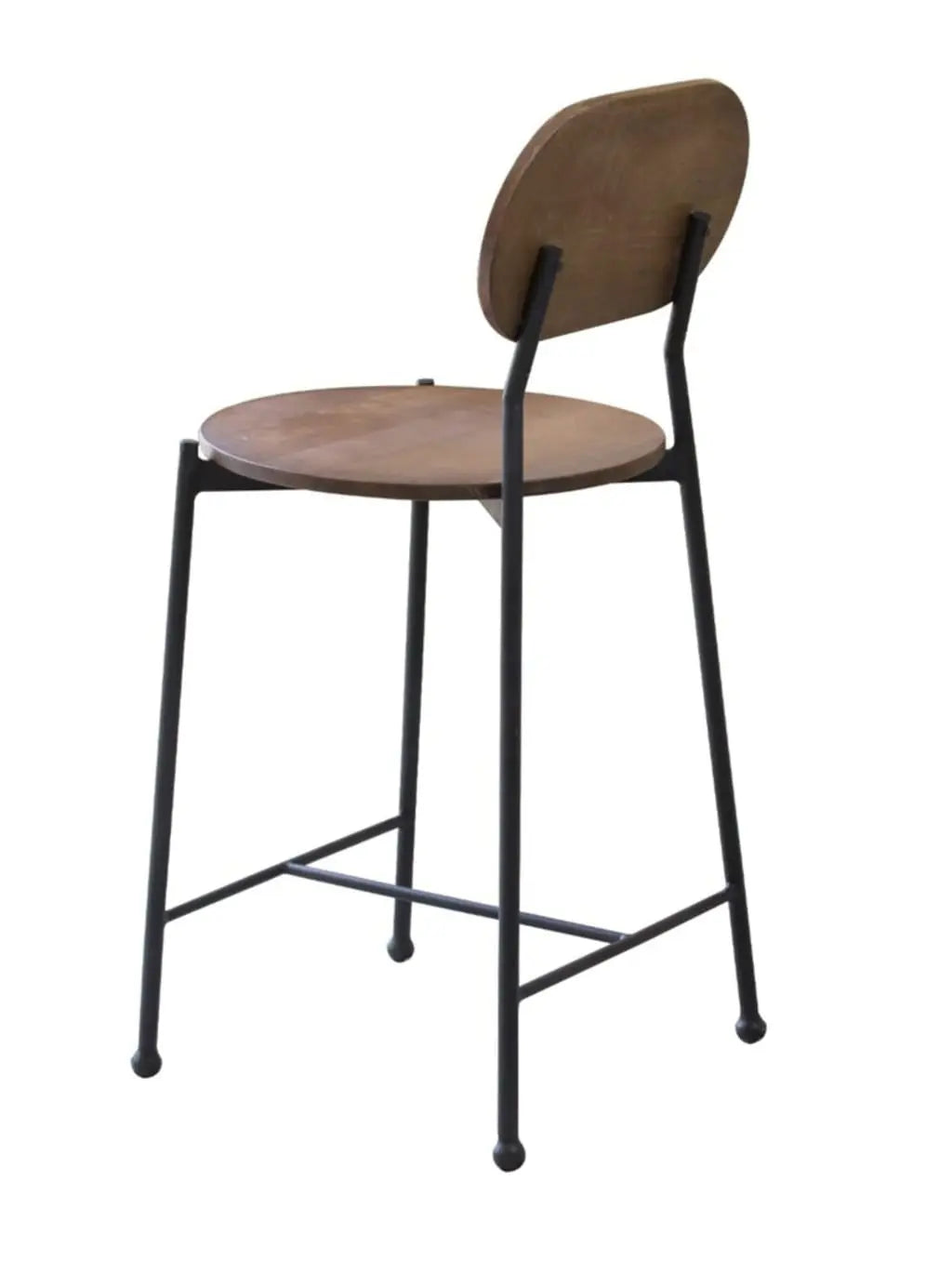 25" Brown And Black Iron Low Back Bar Height Bar Chair Homeroots Living Room