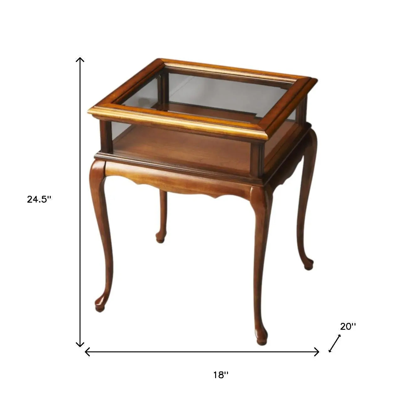 25" Brown And Clear Glass End Table Homeroots Living Room