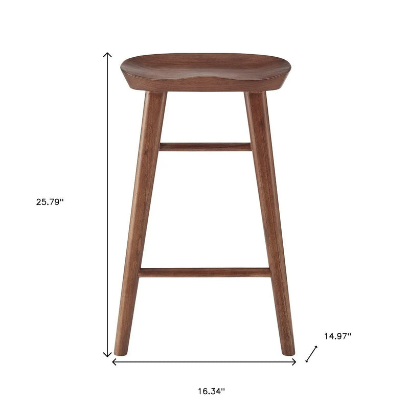 25" Brown Manufactured Wood Backless Counter Height Bar Chair Homeroots Living Room