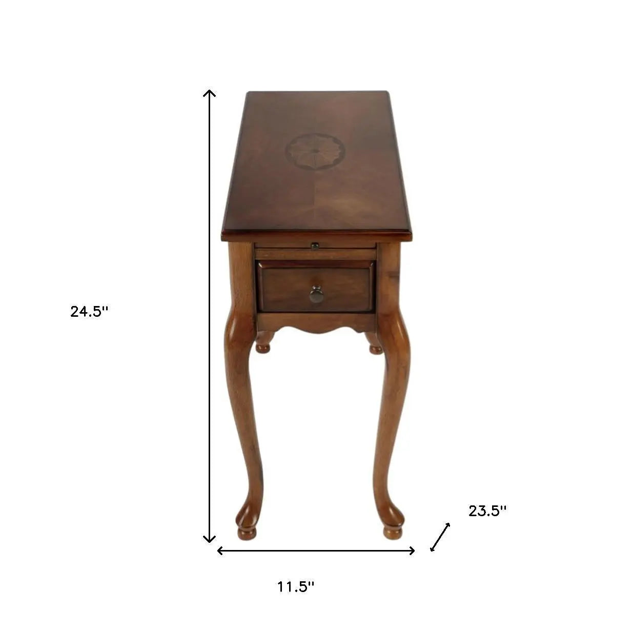 25" Brown Solid And Manufactured Wood Rectangular End Table With Drawer Homeroots Living Room
