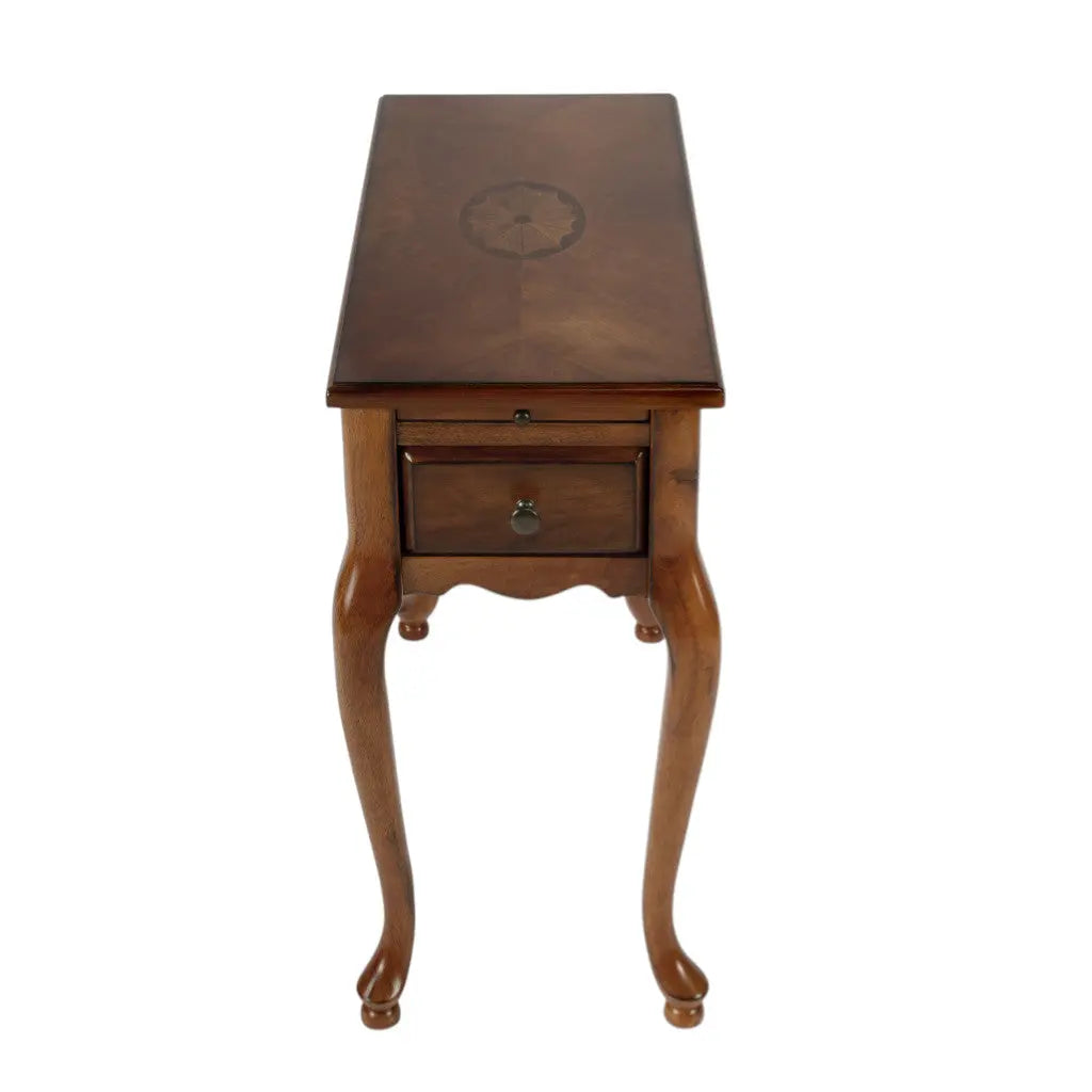 25" Brown Solid And Manufactured Wood Rectangular End Table With Drawer Homeroots Living Room