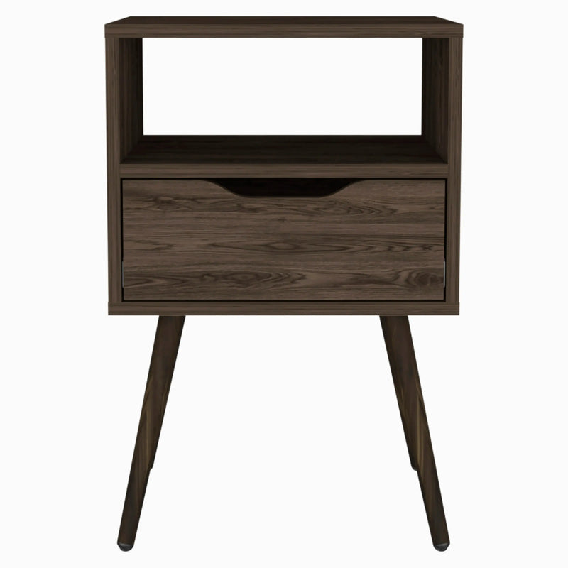 25" Brown Wood One Drawer Nightstand Homeroots Bed & Bath