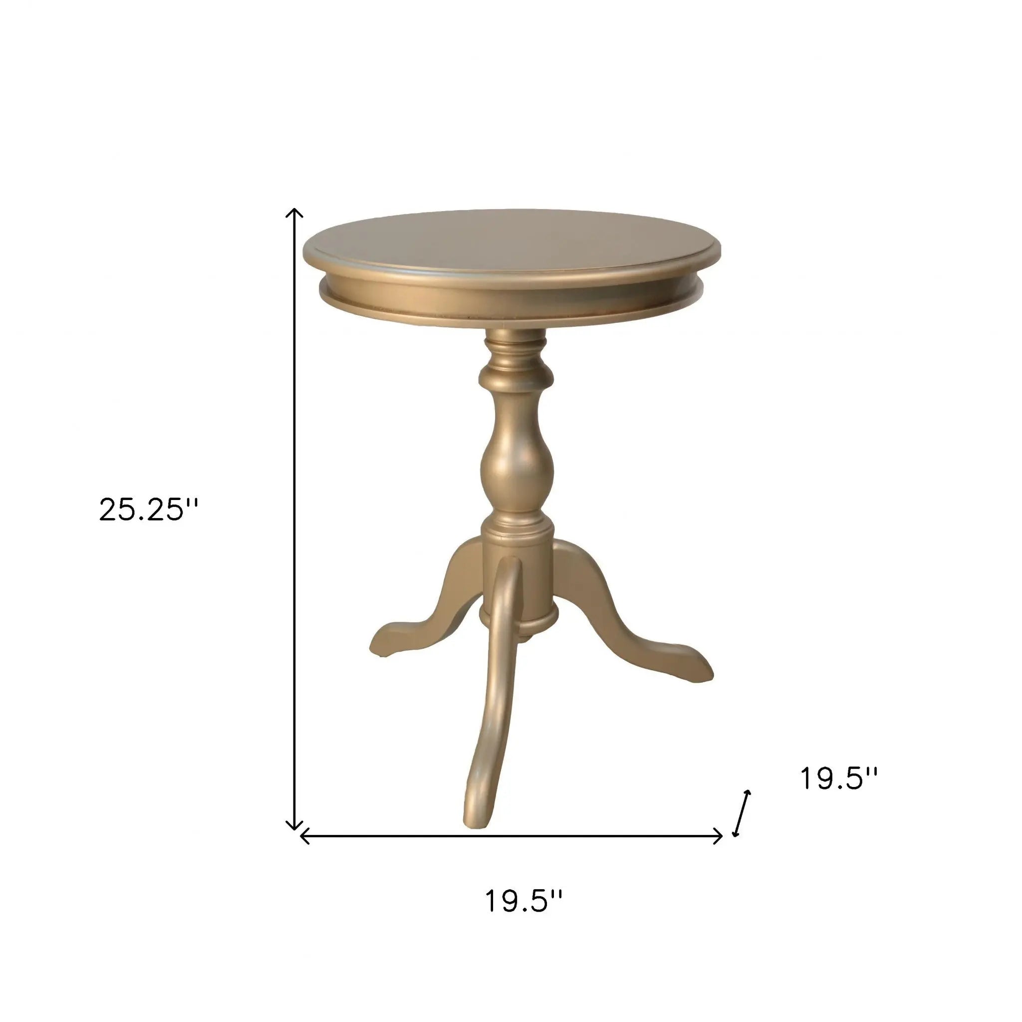 25" Champagne Wood Round End Table Homeroots Living Room