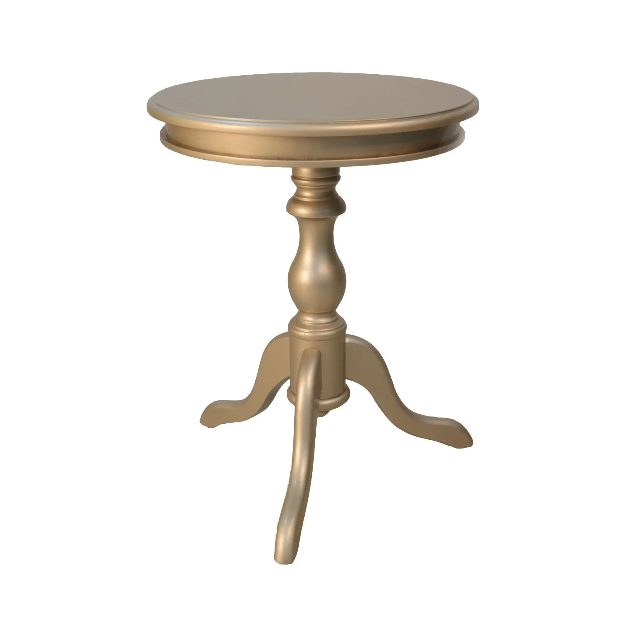 25" Champagne Wood Round End Table Homeroots Living Room