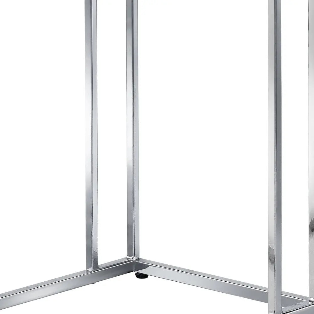 25" Chrome And Clear Glass Square End Table Homeroots Living Room