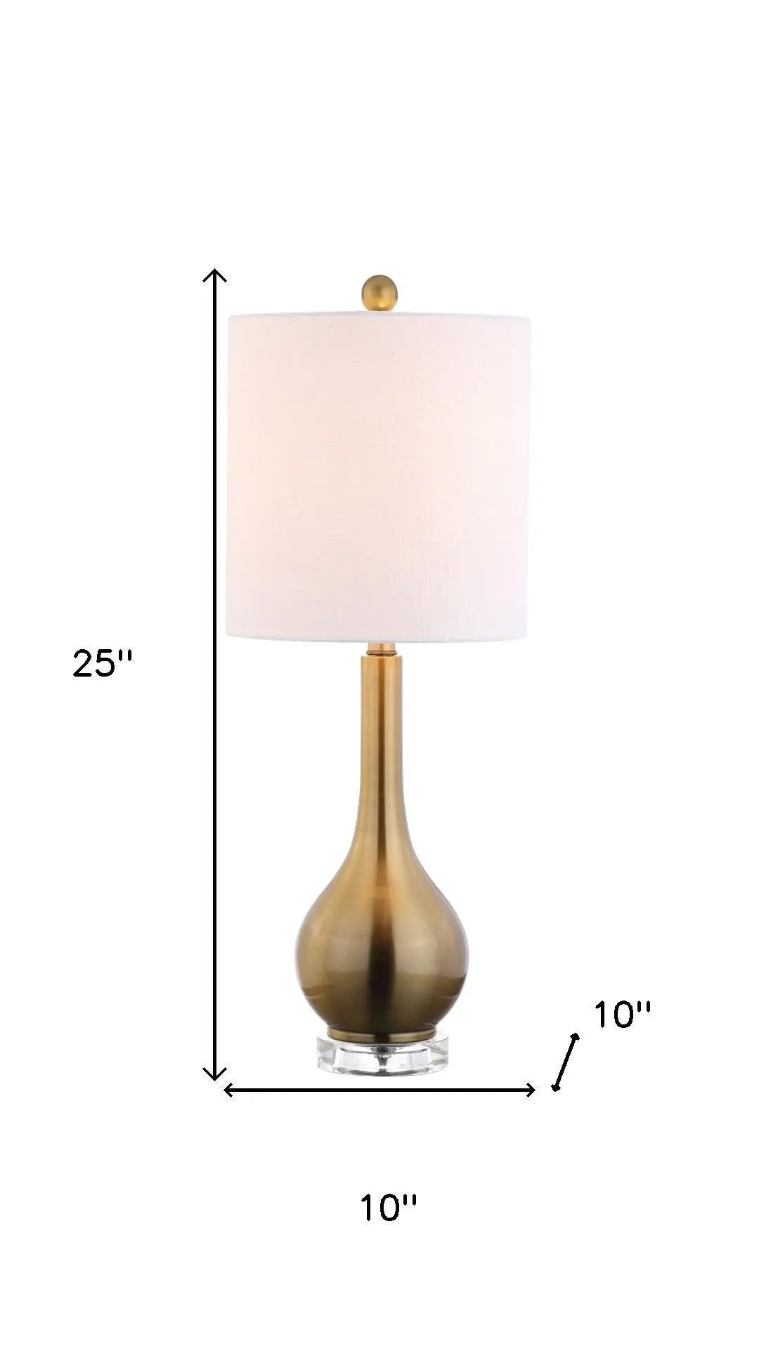25" Clear Gourd Table Lamp LED With Drum Shade Homeroots Lighting