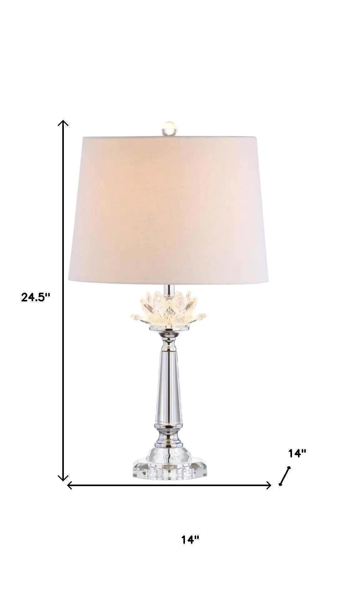 25" Clear Novelty Table Lamp With Drum Shade Homeroots Lighting