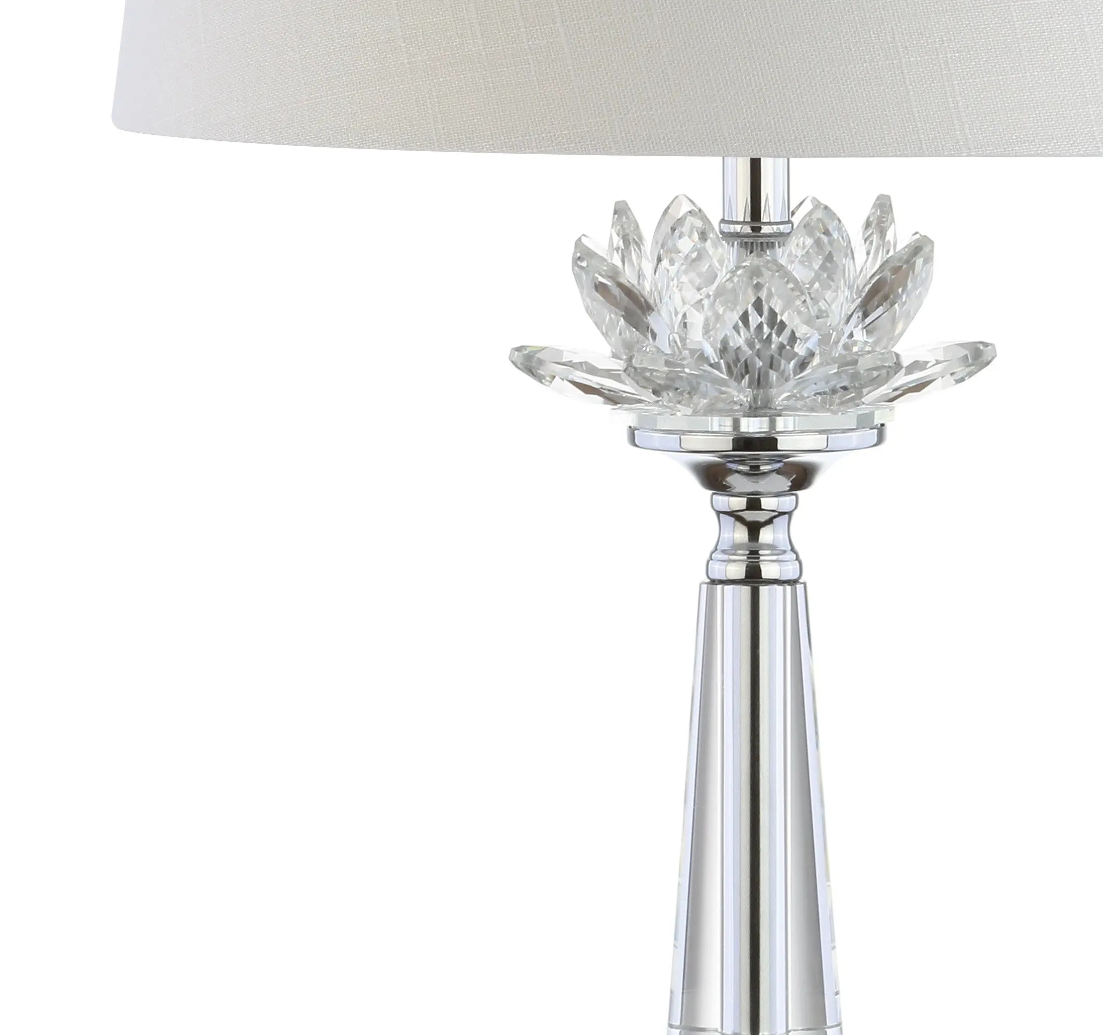25" Clear Novelty Table Lamp With Drum Shade Homeroots Lighting