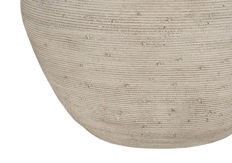25" Cream Concrete Round Table Lamp With Beige Drum Shade Homeroots Lighting
