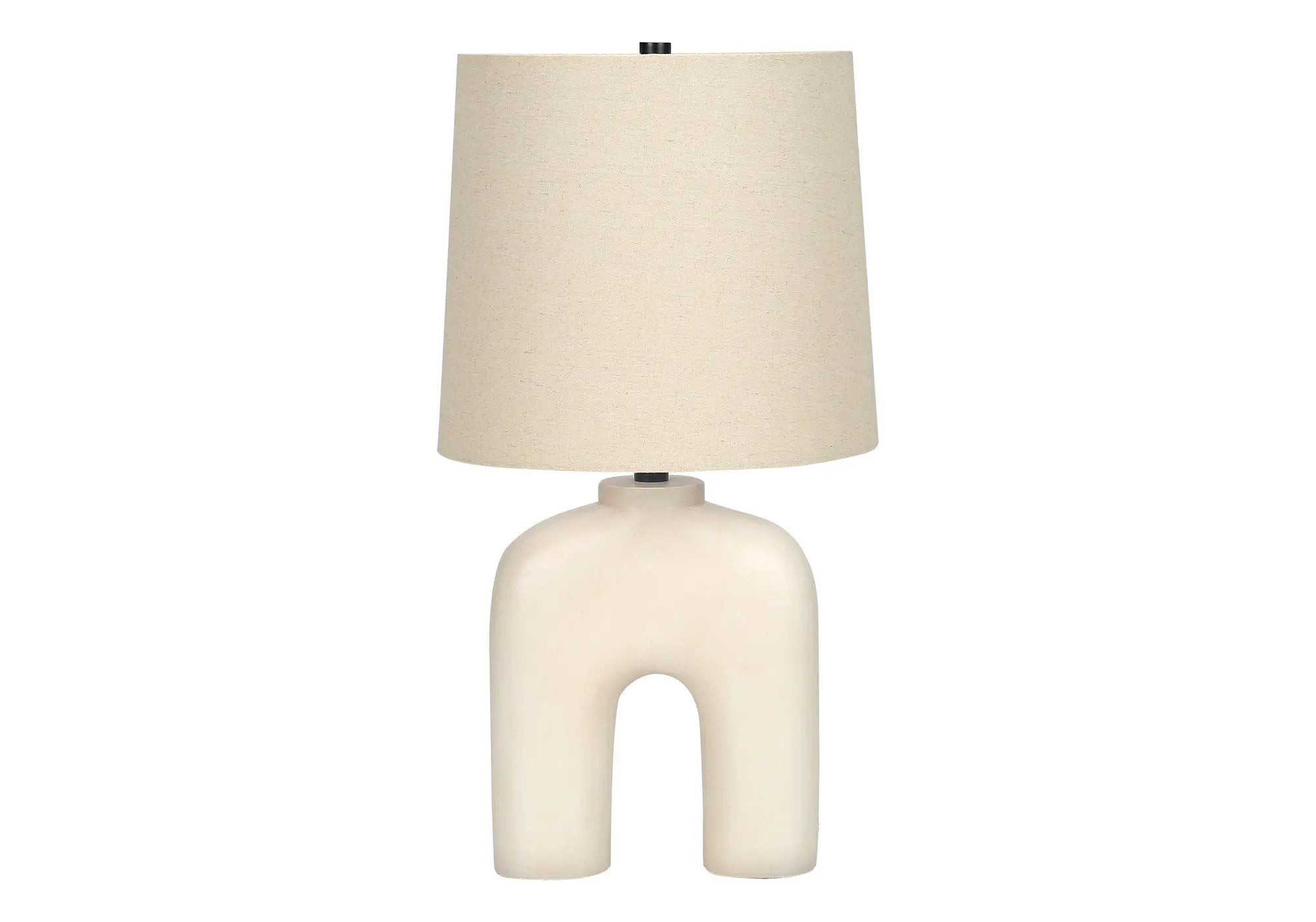 25" Cream Geometric Table Lamp With Beige Empire Shade Homeroots Lighting