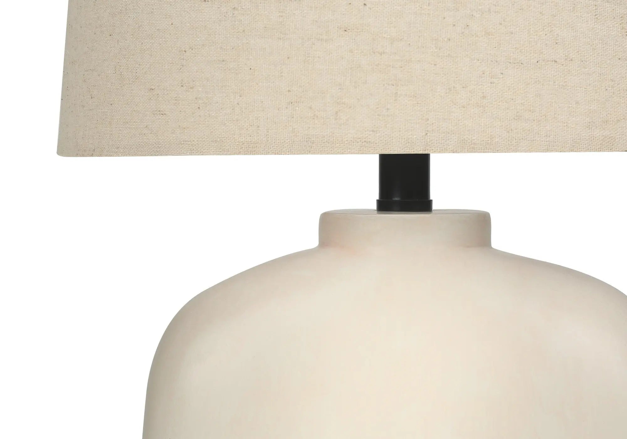 25" Cream Geometric Table Lamp With Beige Empire Shade Homeroots Lighting