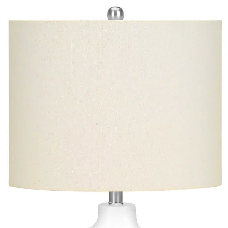 25" Cream Novelty Table Lamp With Cream Drum Shade Homeroots Lighting