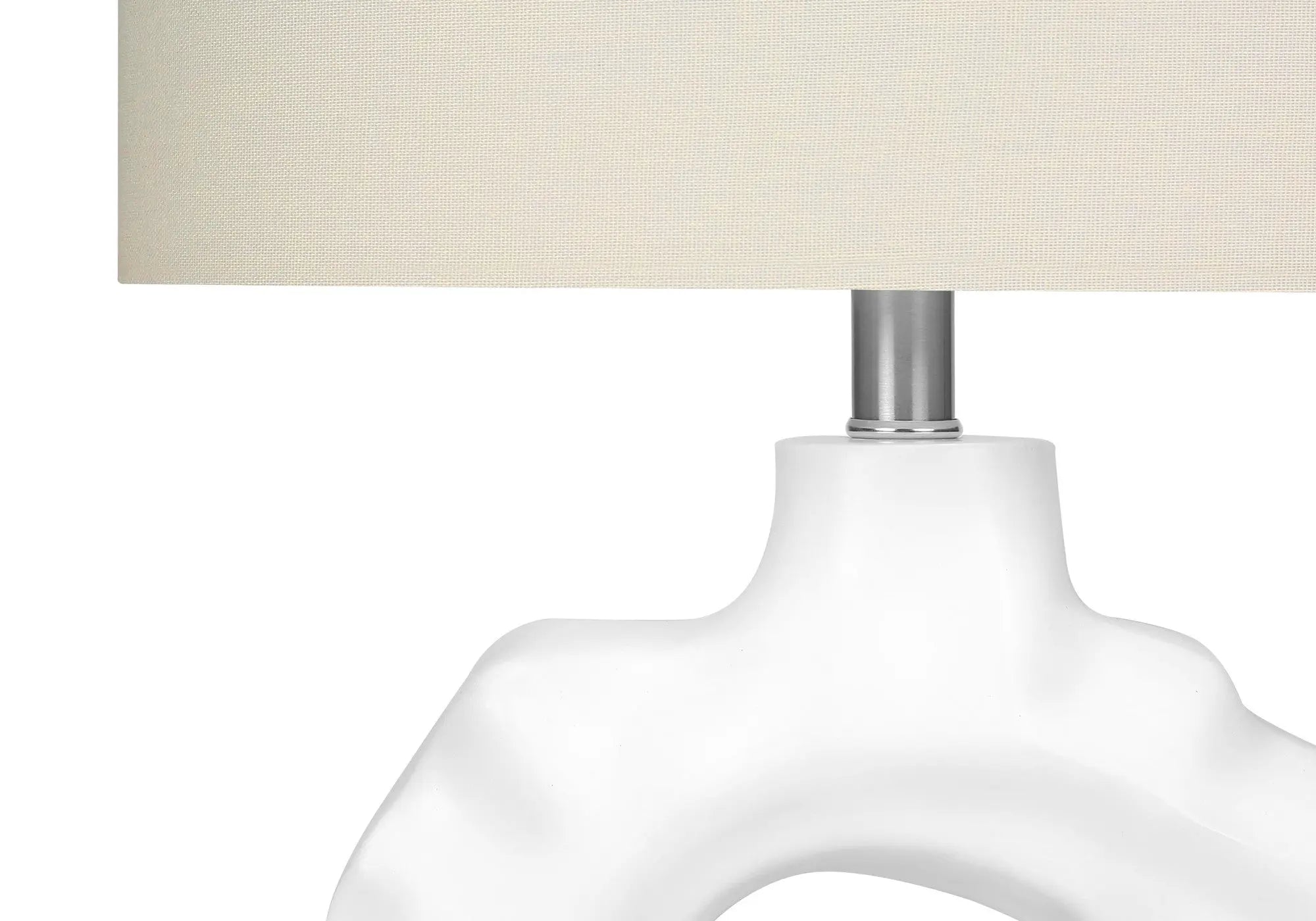 25" Cream Novelty Table Lamp With Cream Drum Shade Homeroots Lighting