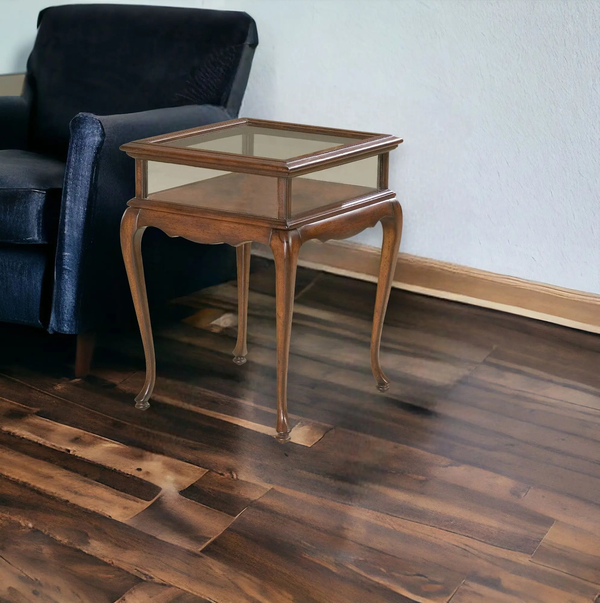 25" Dark Brown Glass Rectangular End Table Homeroots Living Room