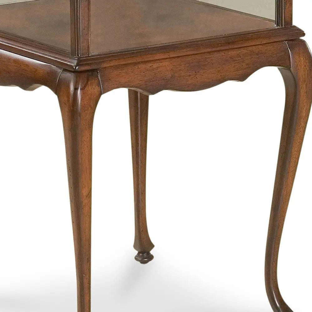 25" Dark Brown Glass Rectangular End Table Homeroots Living Room