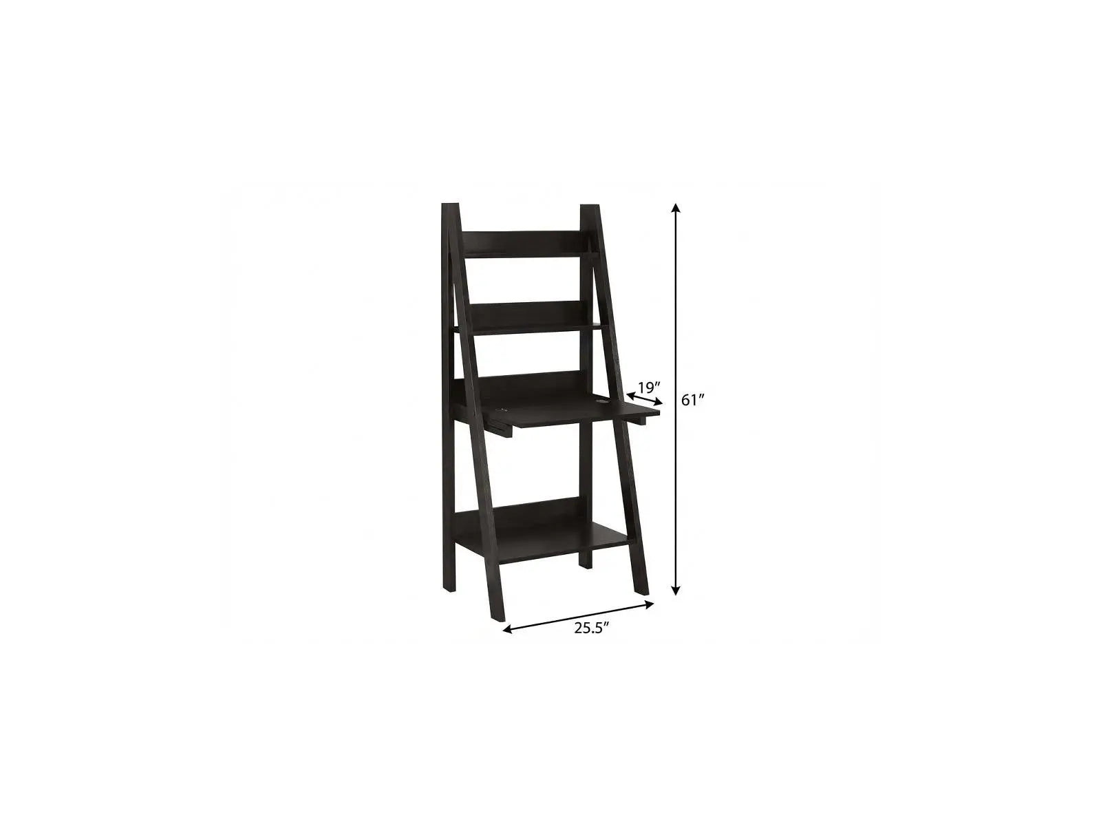 25" Espresso Ladder Desk Homeroots Office