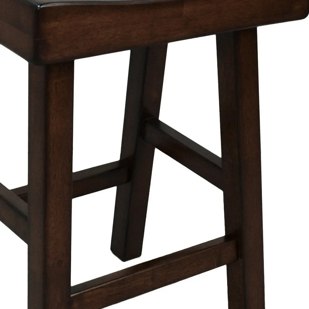 25" Espresso Solid Wood Backless Counter Height Bar Chair Homeroots Living Room