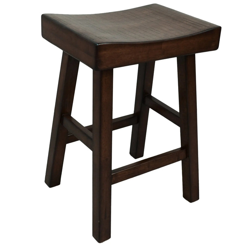25" Espresso Solid Wood Backless Counter Height Bar Chair Homeroots Living Room