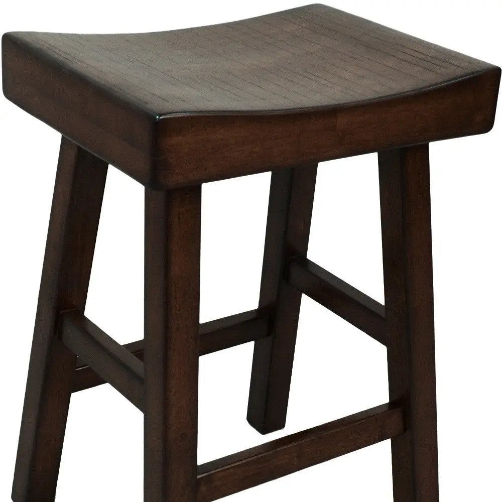 25" Espresso Solid Wood Backless Counter Height Bar Chair Homeroots Living Room