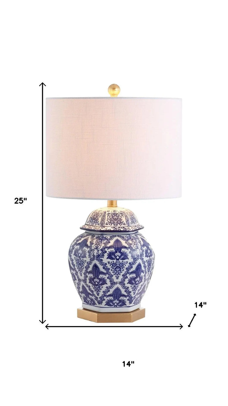 25" Gold Novelty Table Lamp With Drum Shade Homeroots Lighting
