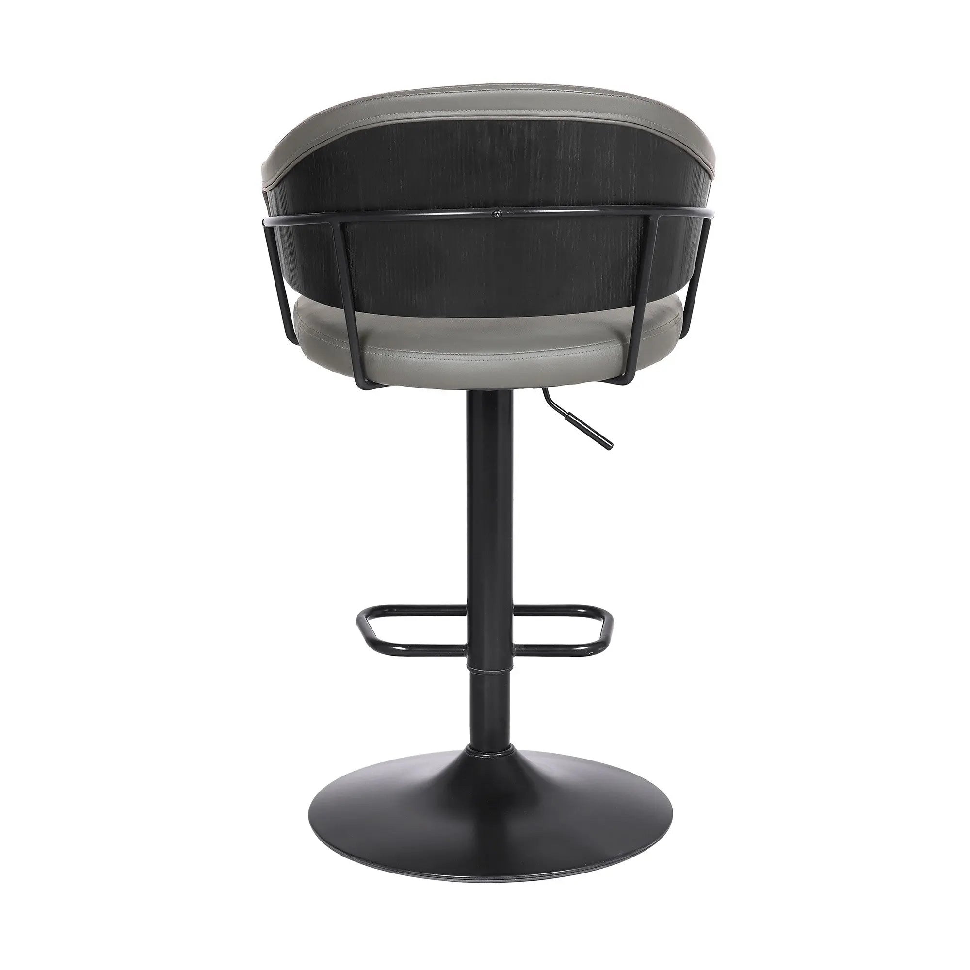 25" Gray And Black Iron Swivel Adjustable Height Bar Chair - GreatEagleInc