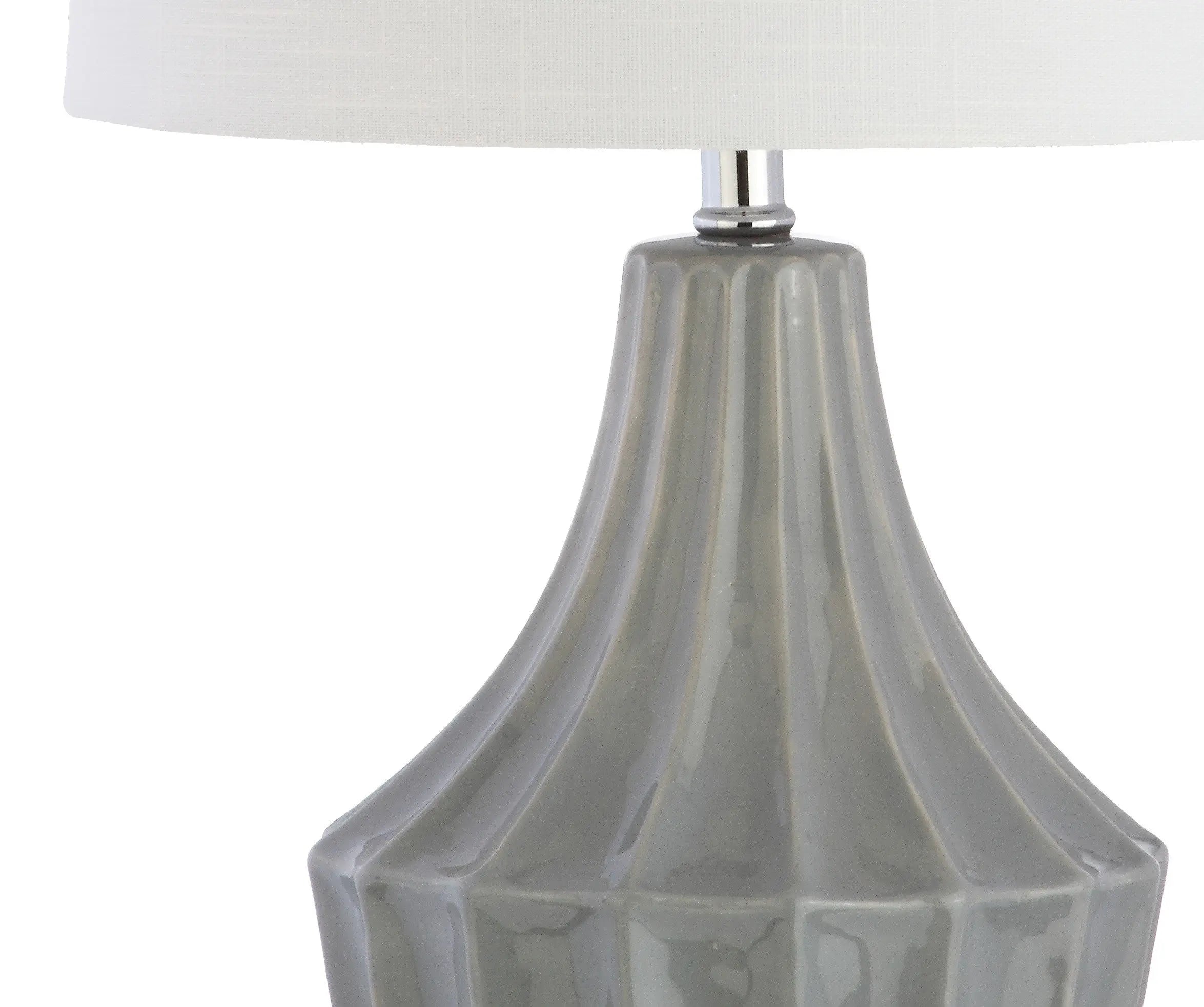 25" Gray And Clear Novelty Table Lamp With Drum Shade Homeroots Lighting