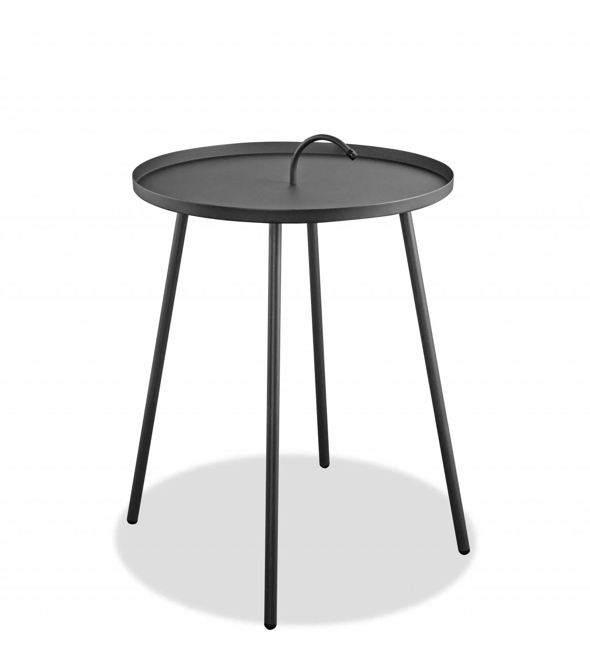 25" Gray Stainless Steel Round End Table Homeroots Living Room