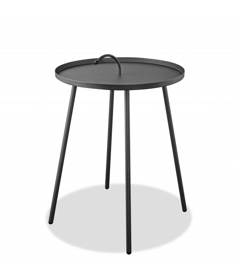 25" Gray Stainless Steel Round End Table Homeroots Living Room