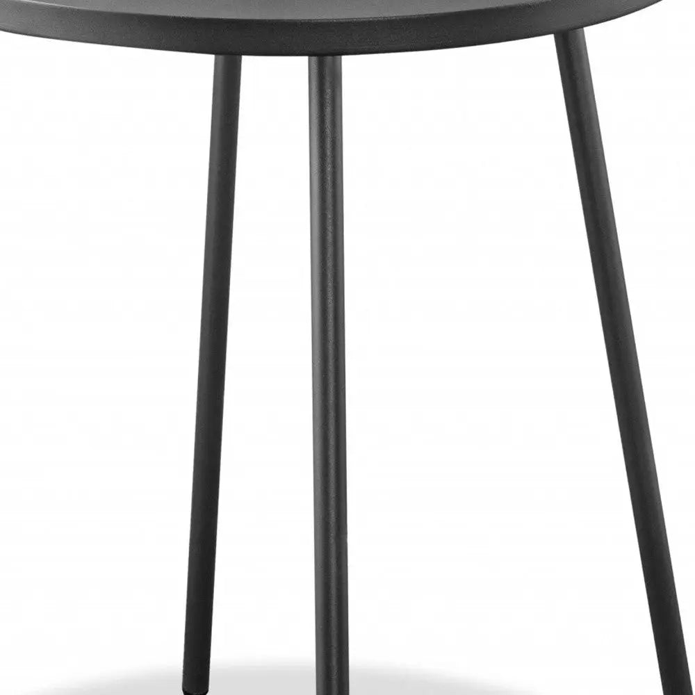 25" Gray Stainless Steel Round End Table Homeroots Living Room