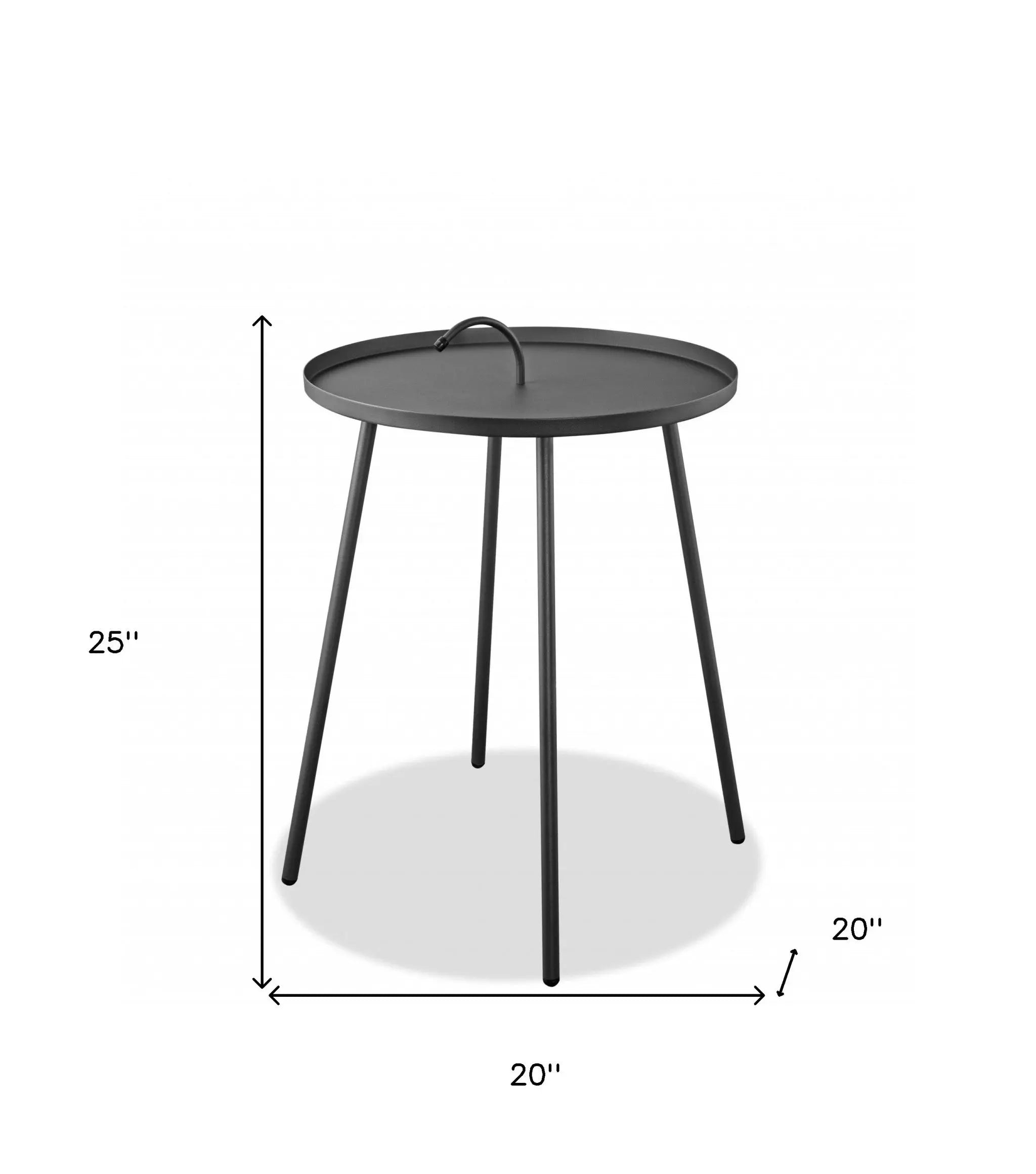 25" Gray Stainless Steel Round End Table Homeroots Living Room